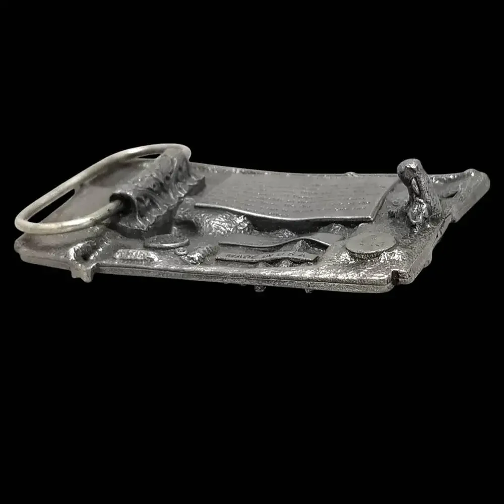 Vintage Belt Buckle 1983 Pewter Vietnam Veteran Soldiers Armed Forces‎ Bergamot